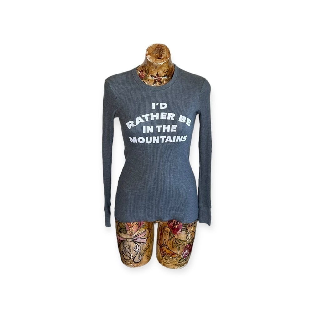 Mountain Moon top I'd rather be in the mountains medium casual outdoor